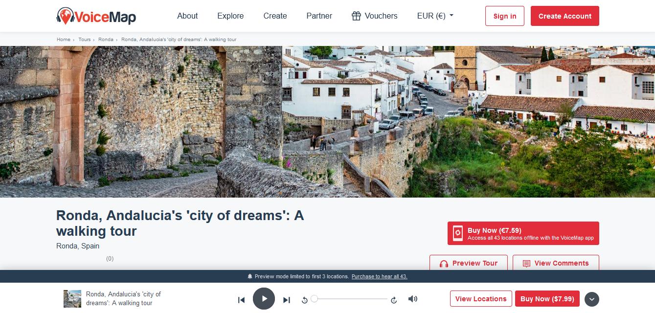 The VoiceMap GPS Audio Guide for Ronda