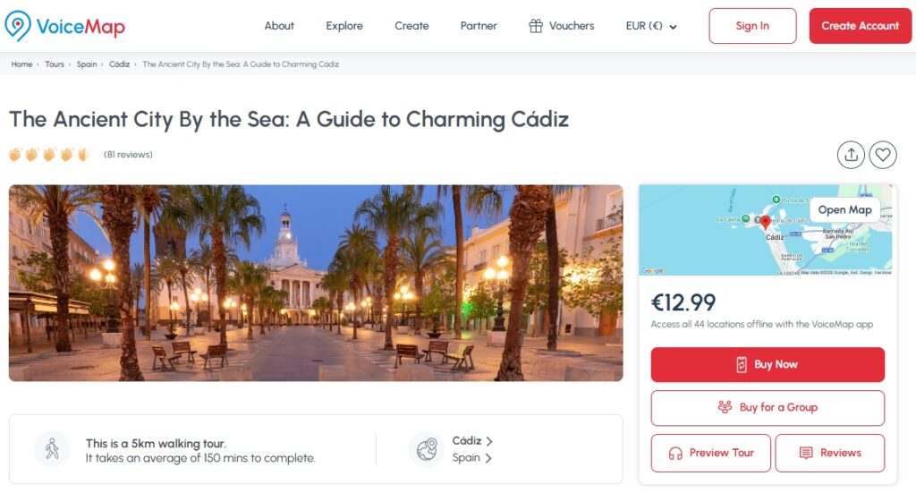 Audio guided tour of Cádiz