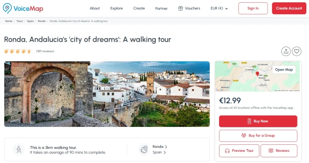 Audio guided tour of Ronda