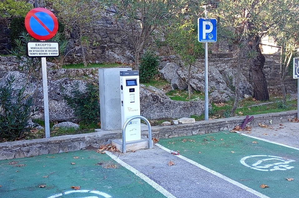 Electric car charging station in Grazalema
