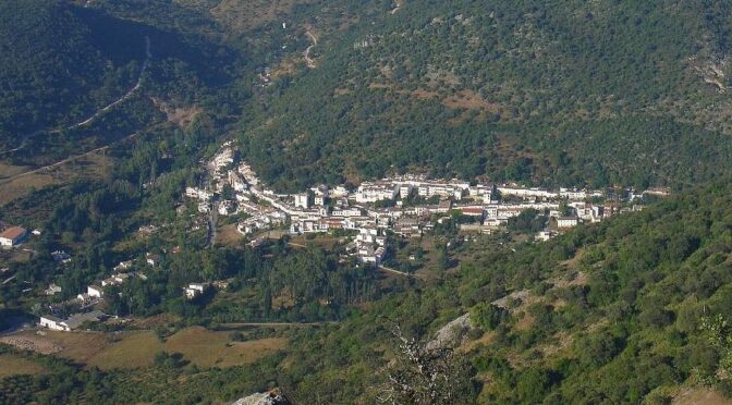 View of Benamahoma and the surrounding mountains in the Sierra de Grazalema