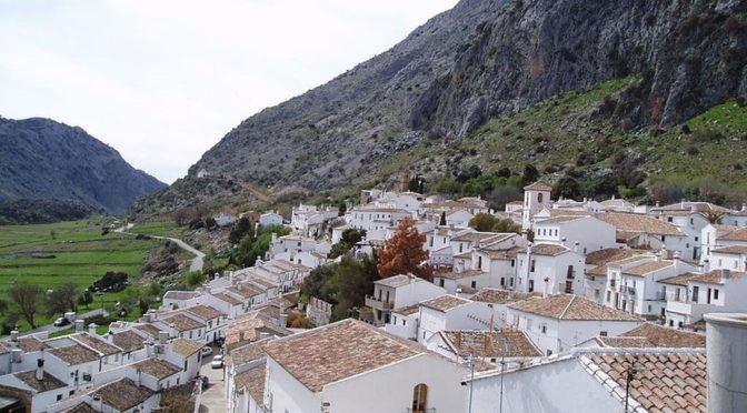 View of Villaluenga del Rosario and the surrounding mountains of the Sierra de Grazalema
